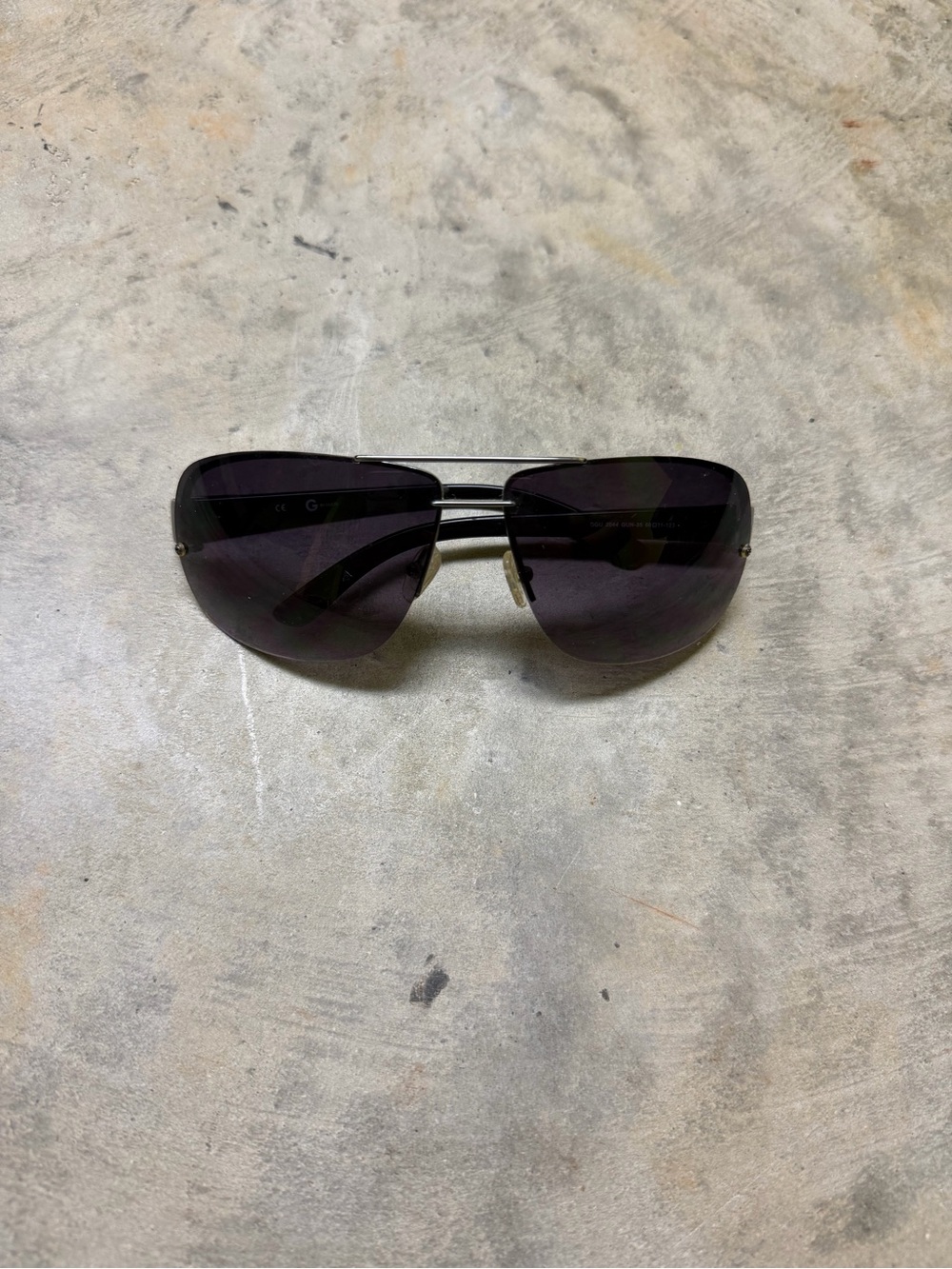 G by Guess Black Aviator Sunglasses with Dark Lenses